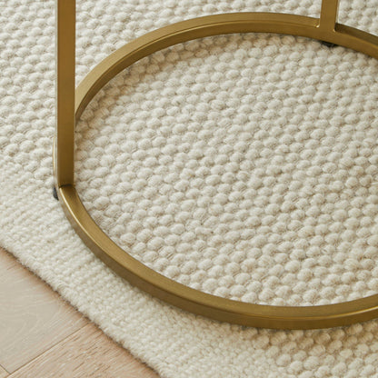 Nara Round Real Marble Side Table with Gold Legs