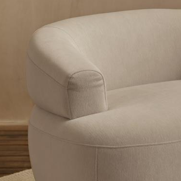 Nathalia Soft Beige Swivel Armchair - Laura James 