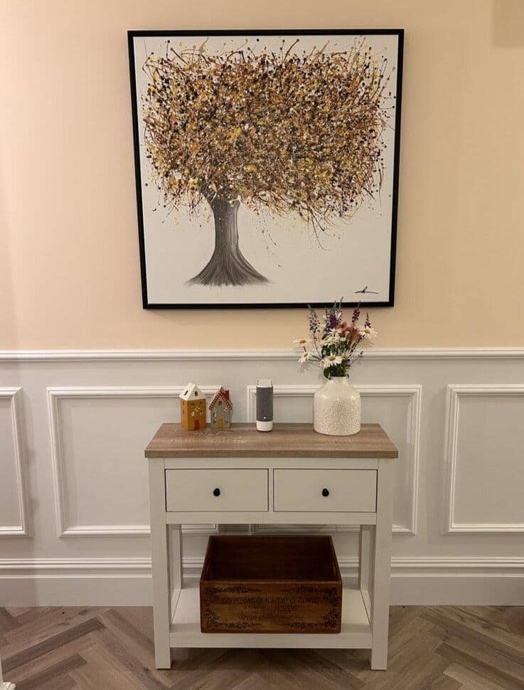 Bampton Alabaster White 2 Drawer Console Table