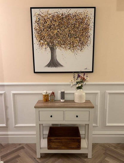 Bampton Alabaster White 2 Drawer Console Table