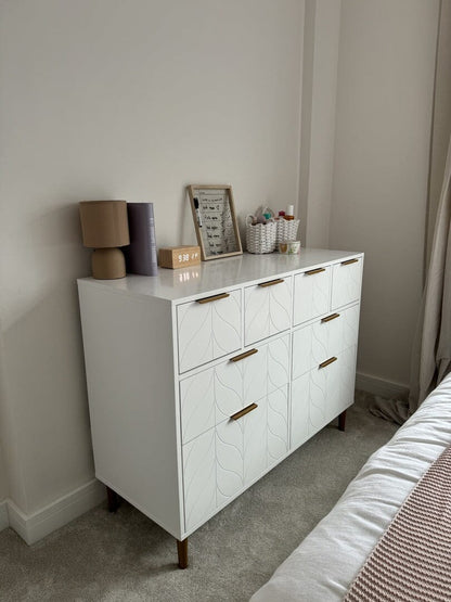 Gloria 8 Drawer Chest of Drawers - White