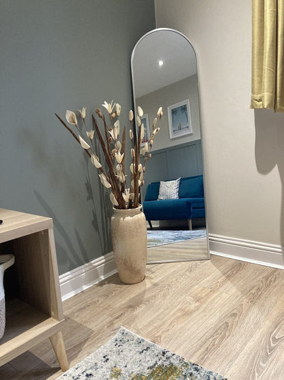 Ingham 140X40cm Metal Arch Mirror - Silver