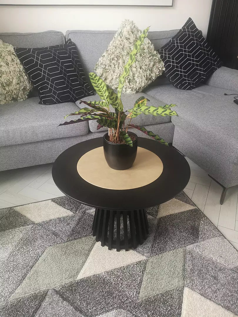 Willow Black Round Coffee Table - Laura James 