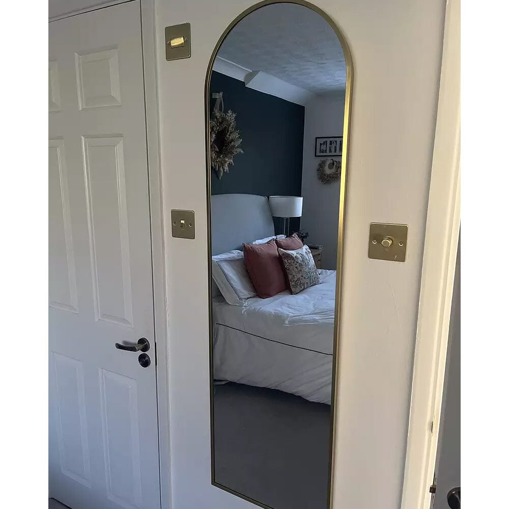 Ingham 140X40cm Metal Arch Mirror - Gold