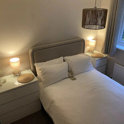 Robyn Double Ottoman Bed - Soft Beige - Laura James 