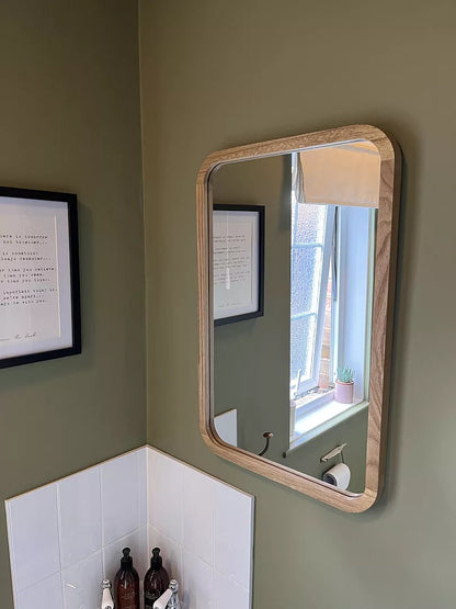 Lyndon 60x40cm Wooden Mirror - Natural - Laura James 