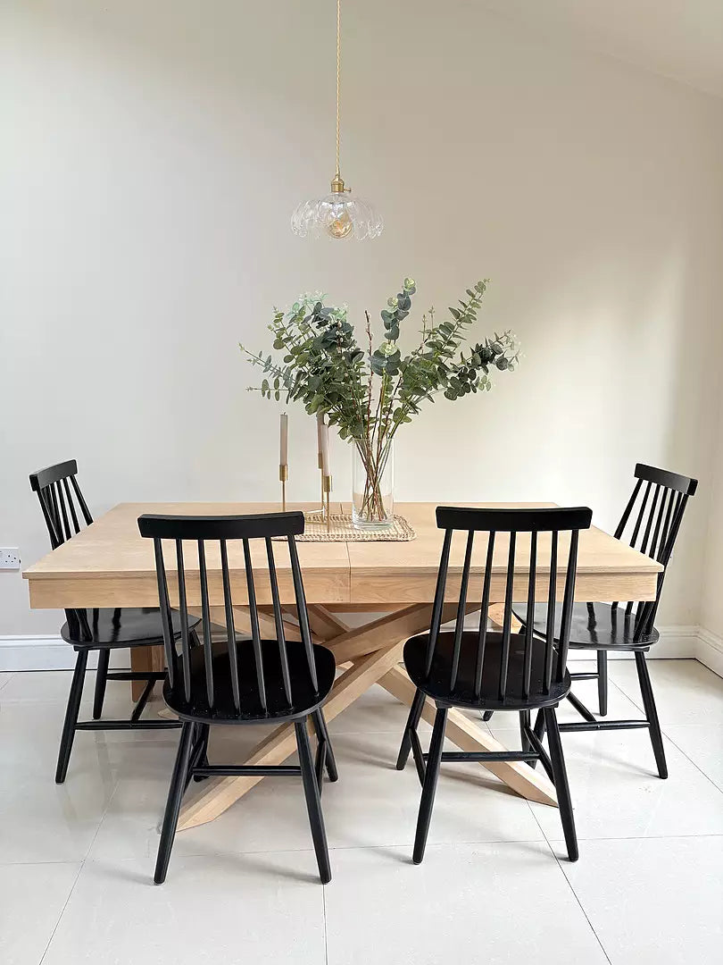 Amelia Whitewash Wood Dining Table - Non Extendable