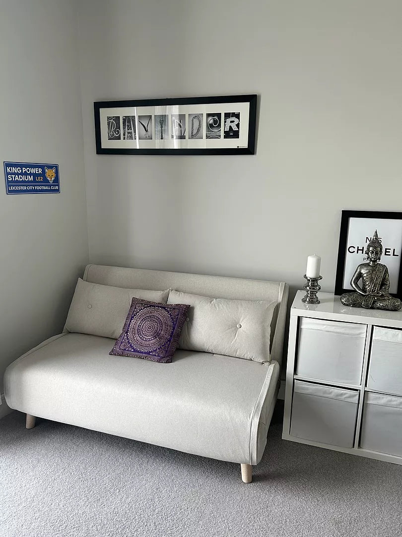 Una 2 Seater Double Sofa Bed - Oatmeal Linen - Laura James 