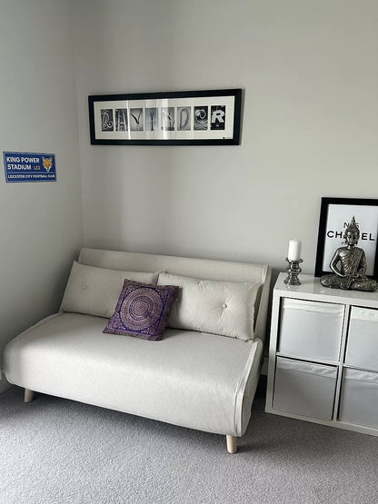 Una 2 Seater Double Sofa Bed - Oatmeal Linen - Laura James 