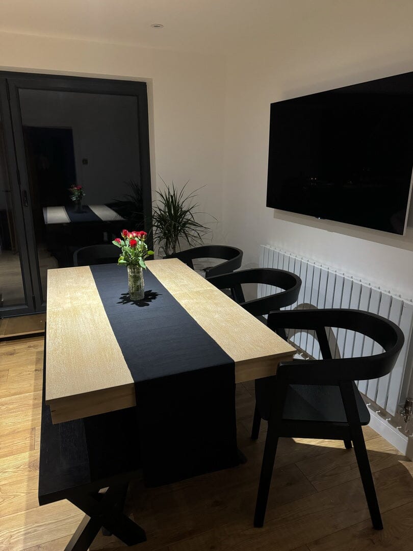 Amelia with Ella BLACK dining chairs - Laura Jame 