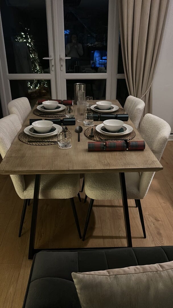 Atlas Mango Wood Dining Table - Black Legs - Laura James 