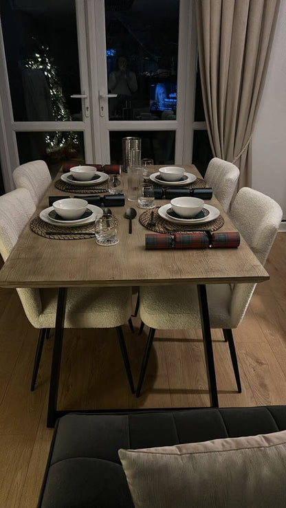 Atlas Mango Wood Dining Table - Black Legs - Laura James 