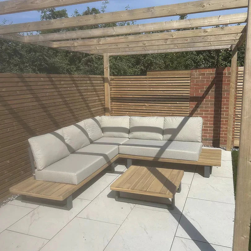 Shiva Garden Corner Sofa Set - Stone - Laura James 