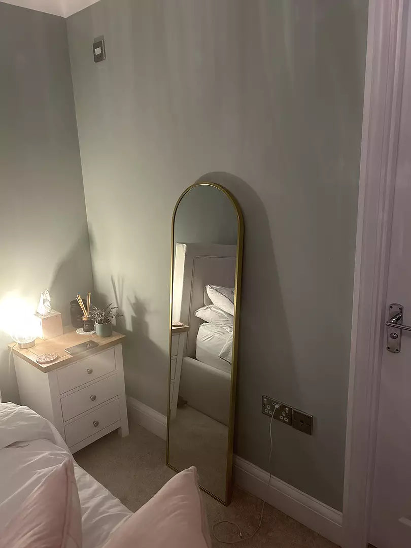 Ingham 140X40cm Metal Arch Mirror - Gold