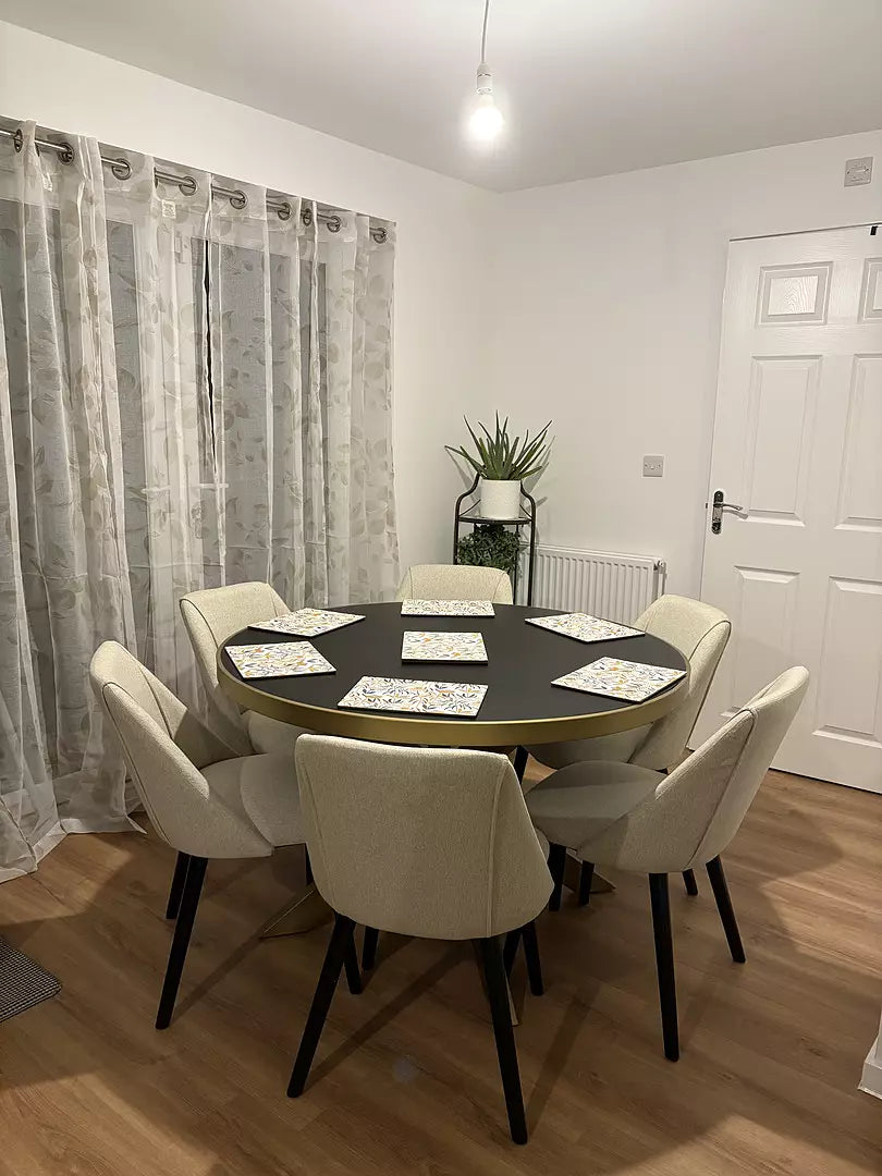 Freya Dining Chairs - Set of 2 - Sand & Black - Laura James