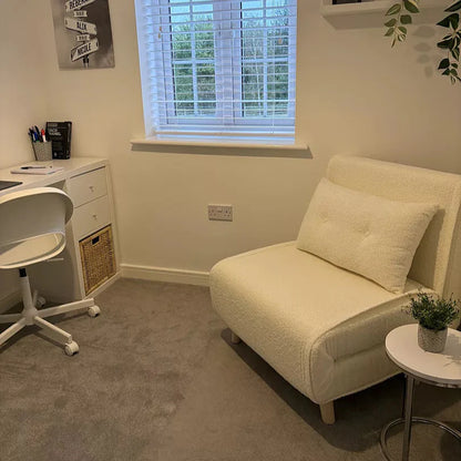 Una Single Sofa Bed - White Teddy - Laura James 