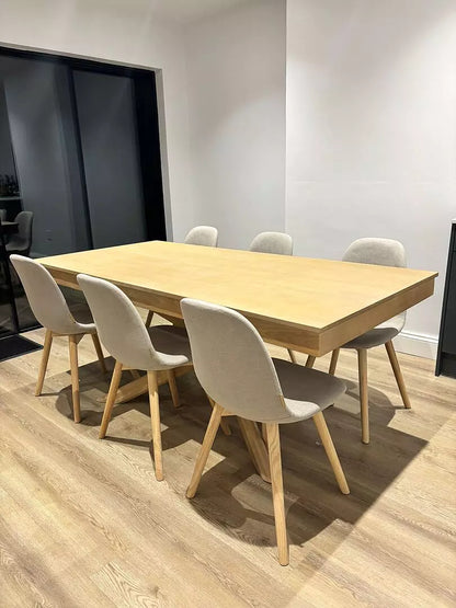 Amelia Whitewash Wood Dining Table - Non Extendable