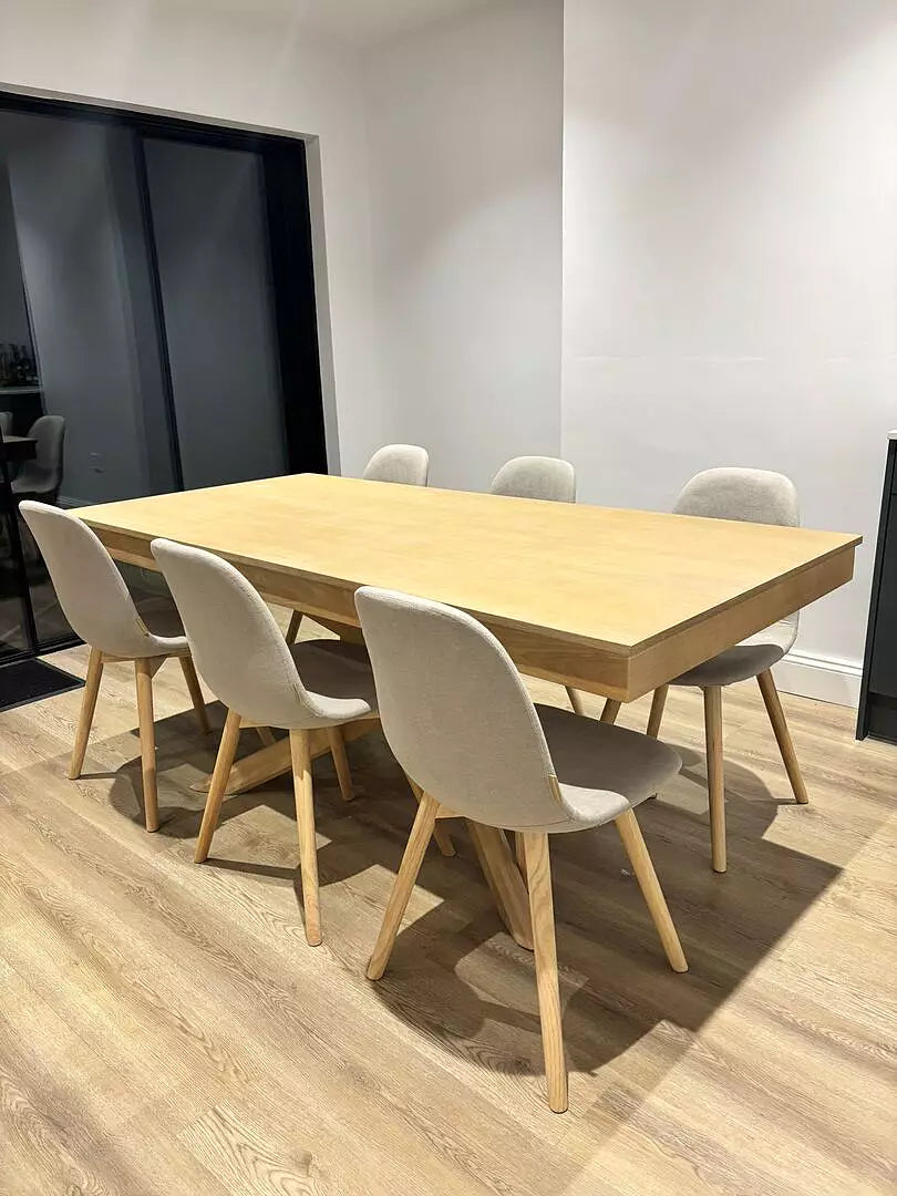 Amelia Whitewash Wood Dining Table - Non Extendable