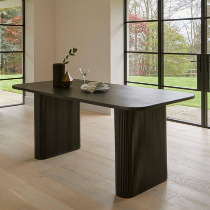 Orla Wooden Dining Table - Jet Black