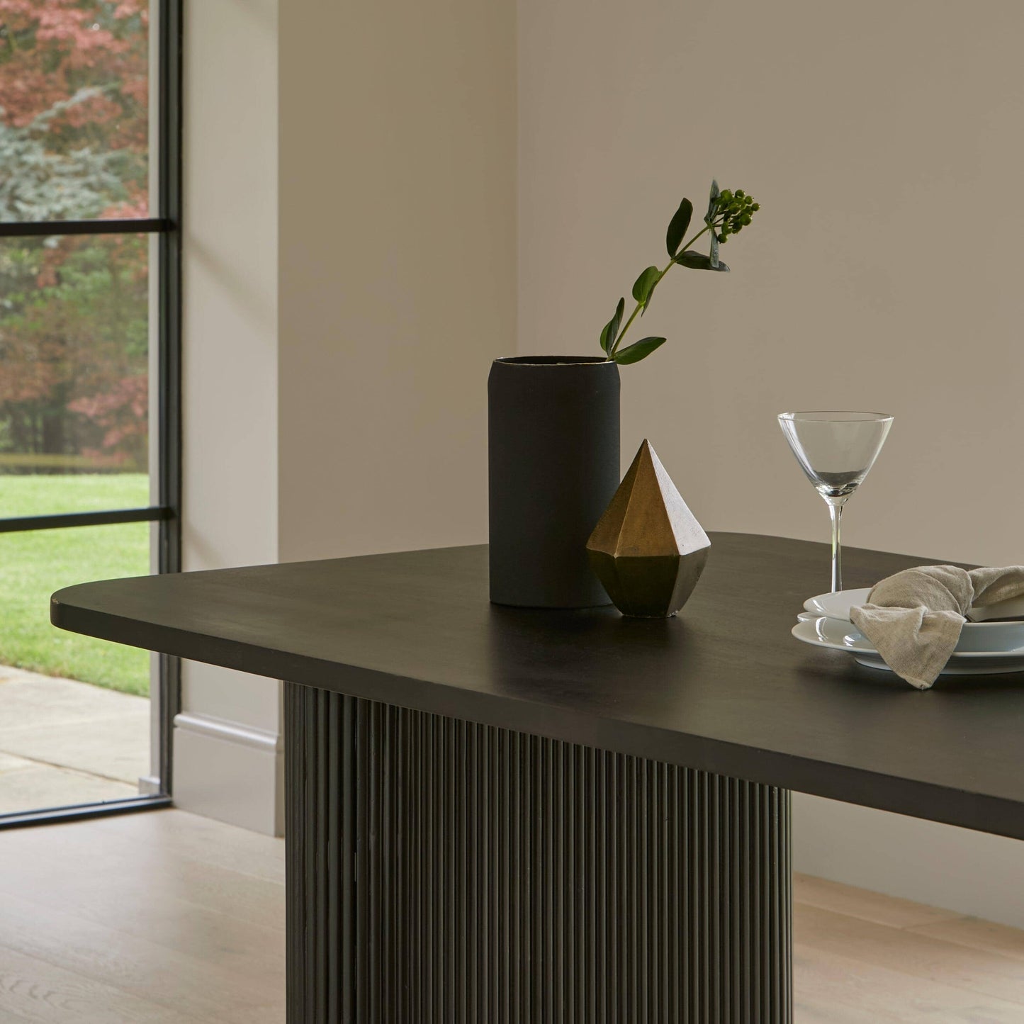 Orla Wooden Dining Table - Jet Black