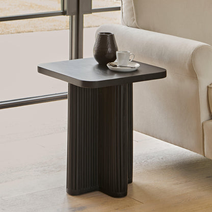 Orla Wooden Square Side Table - Jet Black - Laura James