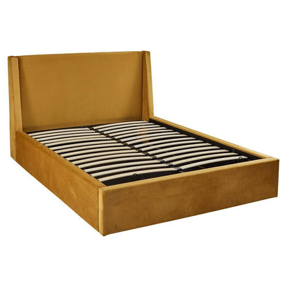 Mustard Yellow velvet king size ottoman bed - Laura James