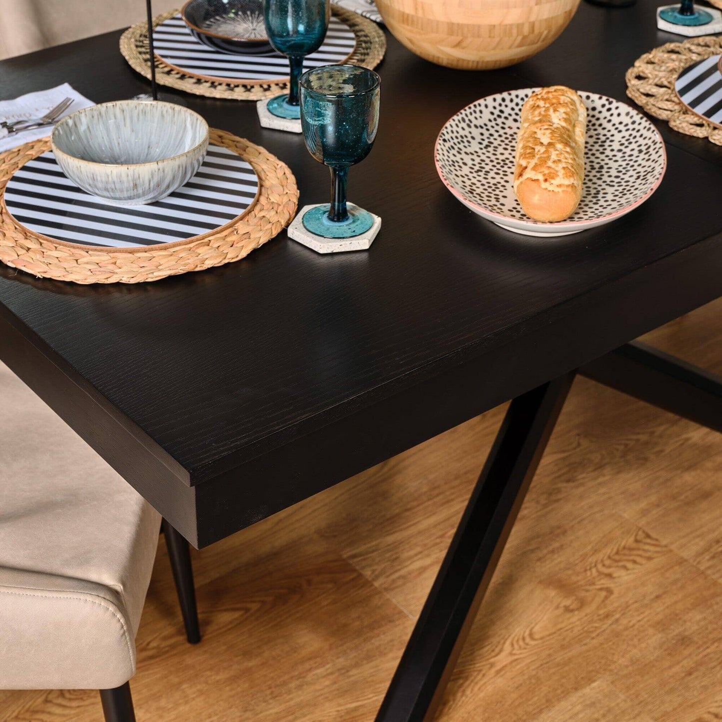 Amelia Black Wood Dining Room Table