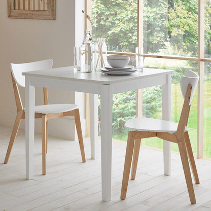 Paul extendable table with 2 chairs - small - white - Laura James