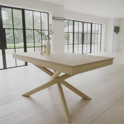 Amelia Whitewash Wood Dining Table - Non Extendable