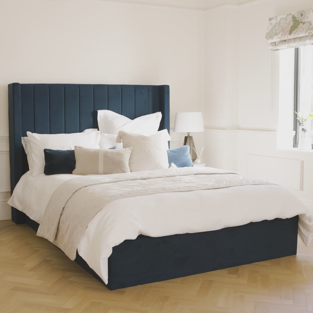 Alice King Ottoman Bed - Ink - Laura James 