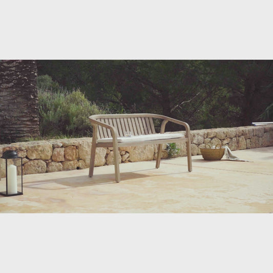 Shiro Wooden Garden Bench with Parchment
