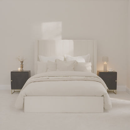 Alice Superking Ottoman Bed - Ivory