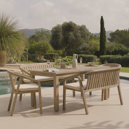 Kuro Wooden Garden Table - Brushed Light Acacia
