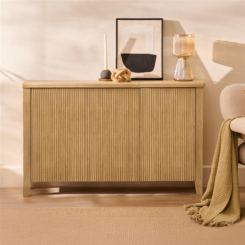 Raleigh 3 Door Large Sideboard - Whitewash - Laura James 
