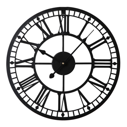 Riseley 40cm Metal Skeleton Wall Clock - Black - Laura James