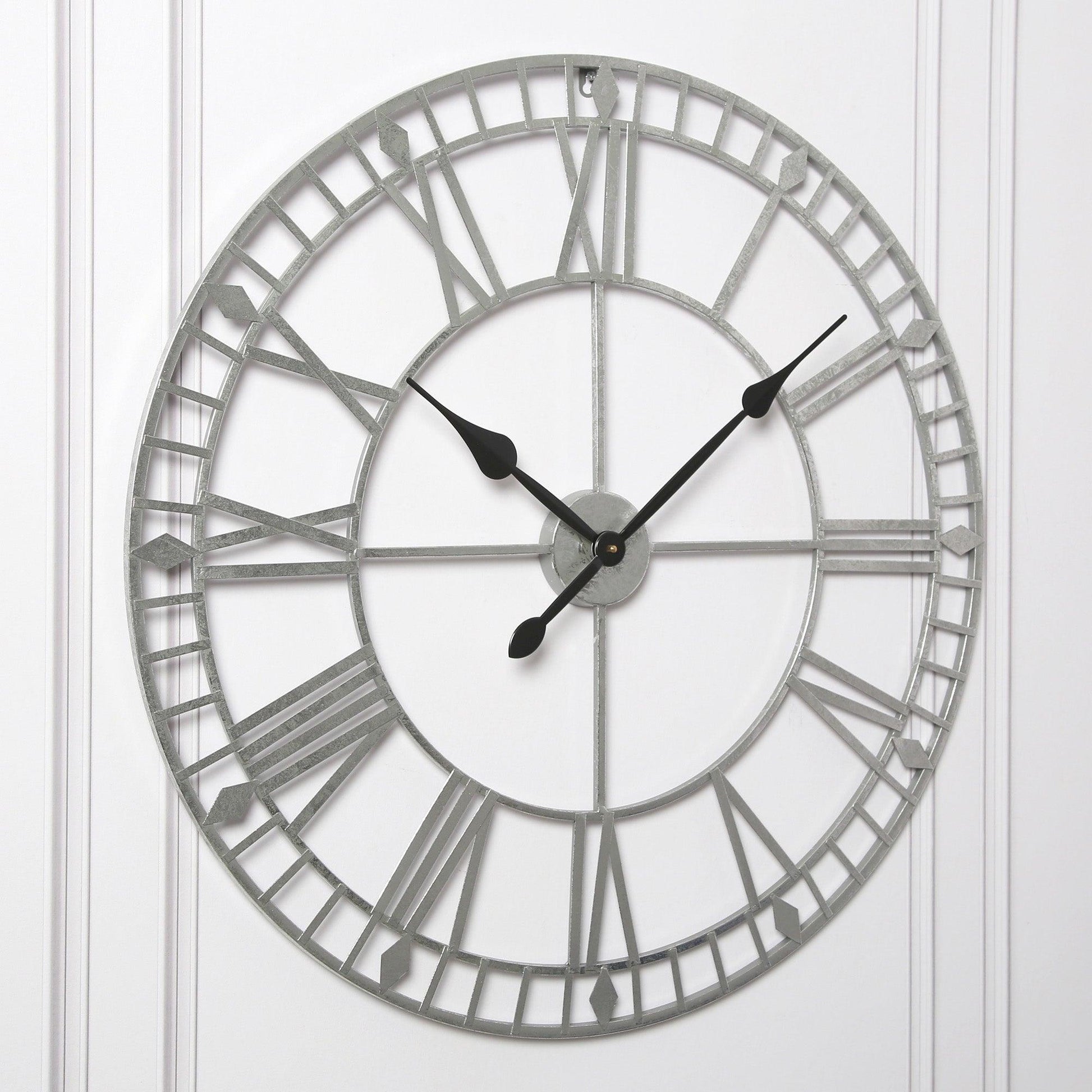 Skeleton Clock – Silver – 80cm - Laura James