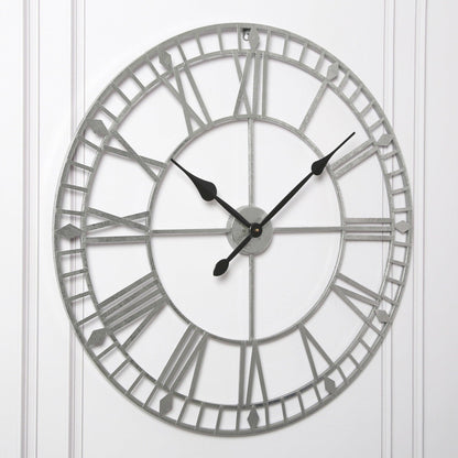 Skeleton Clock – Silver – 80cm - Laura James