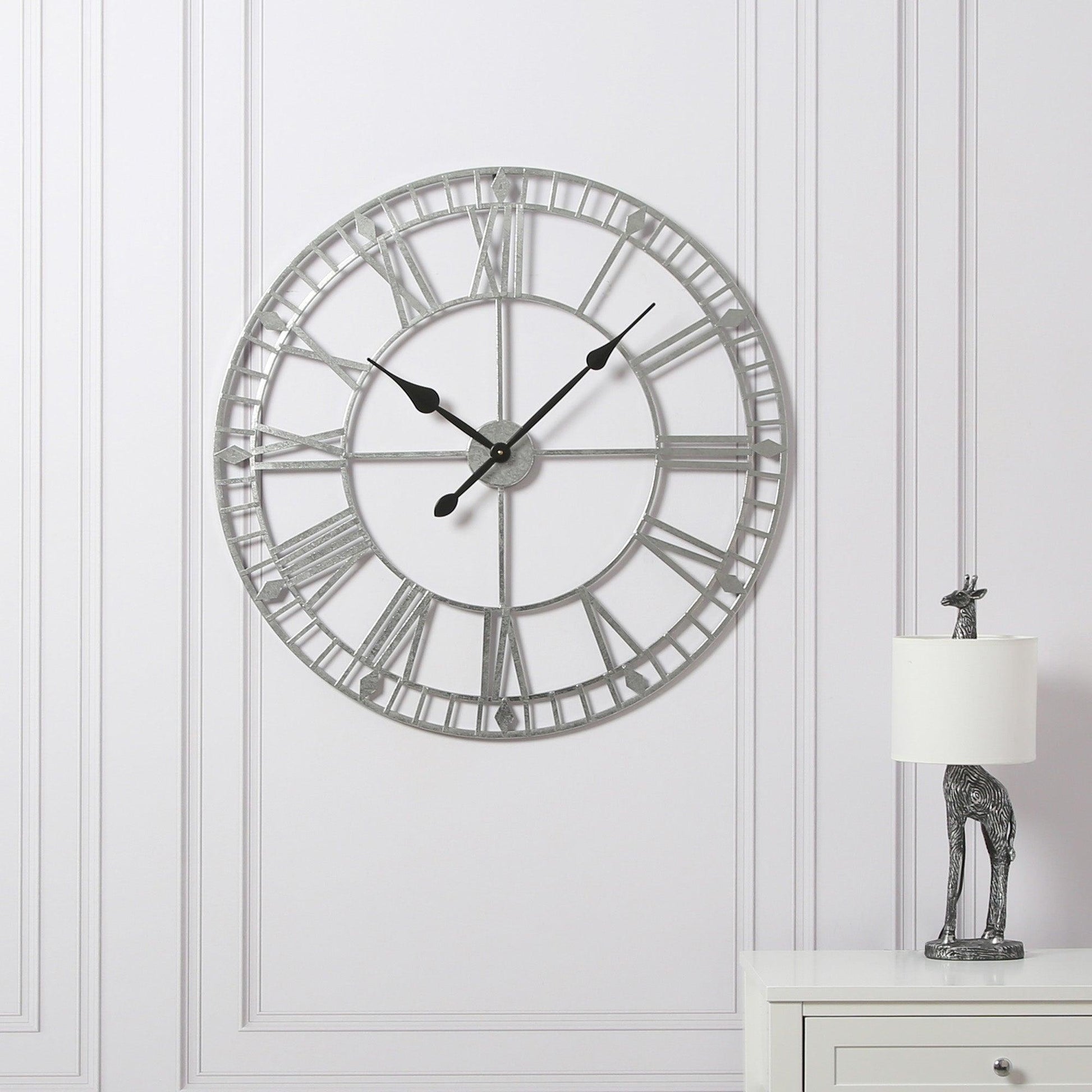 Skeleton Clock – Silver – 80cm - Laura James