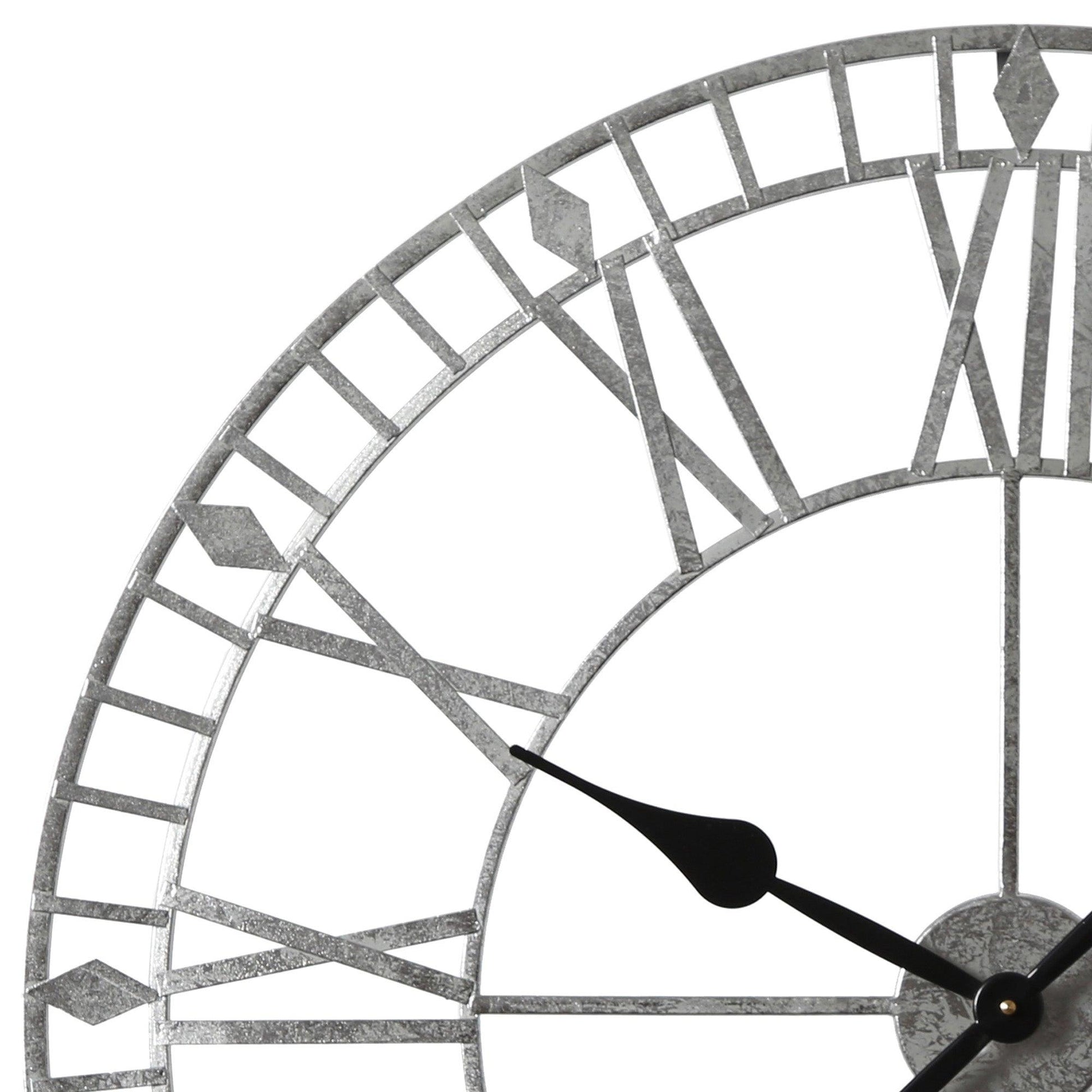 Skeleton Clock – Silver – 80cm - Laura James