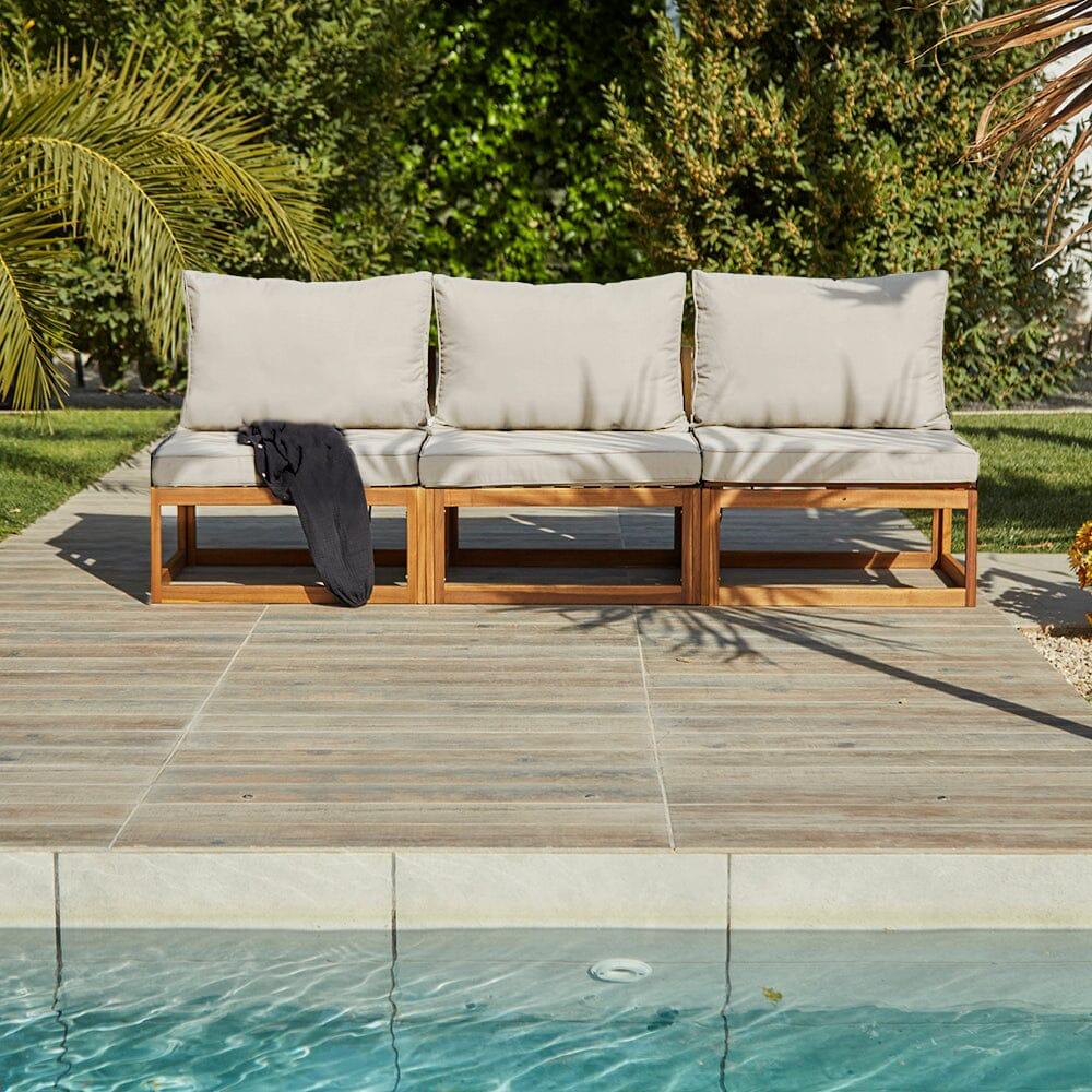 Rowan Natural 3 Seater Garden Sofa - Laura James