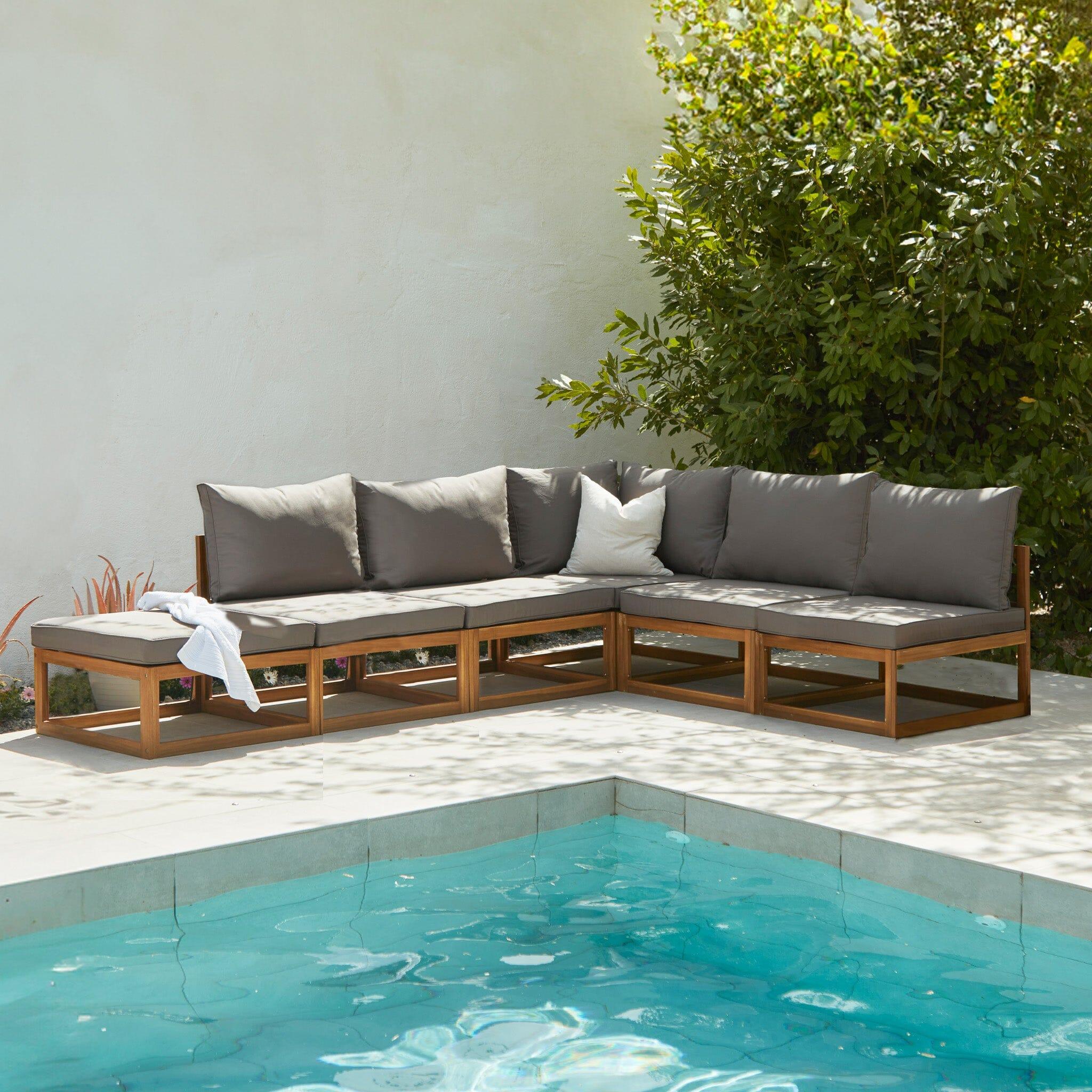 Rowan Grey Seater Wooden Corner Sofa Set Laura James – Laura