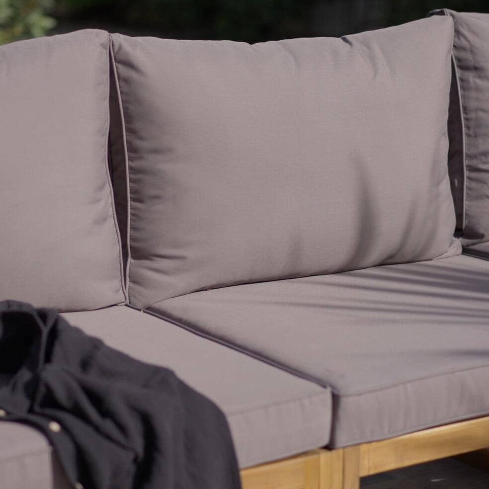 Rowan Wooden Garden Set with 2 Seater Sofa - 2 Armchairs with Coffee Table - Grey