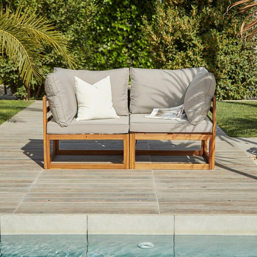 Rowan Natural Armchair with 2-Seater Sofa and Coffee Table Set - Laura James