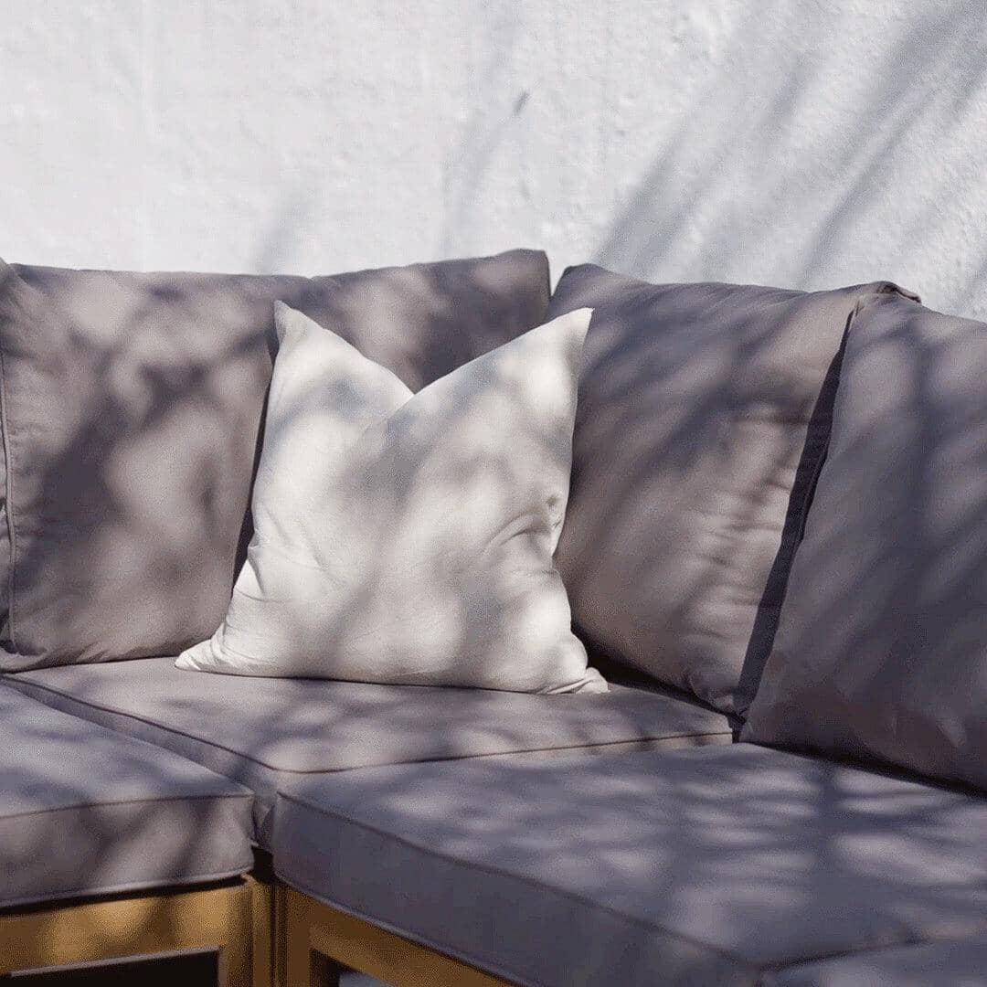 Rowan 6 Seater Wooden Garden Corner Sofa - Grey