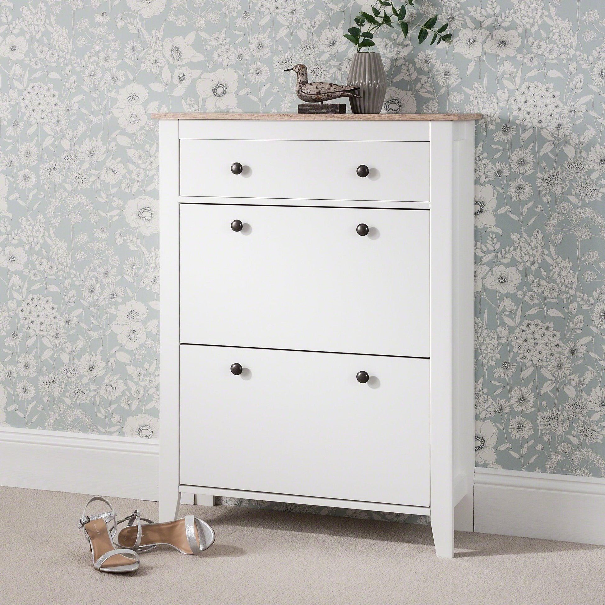 Shoe Cabinet Wooden Storage Cupboard - Laura James