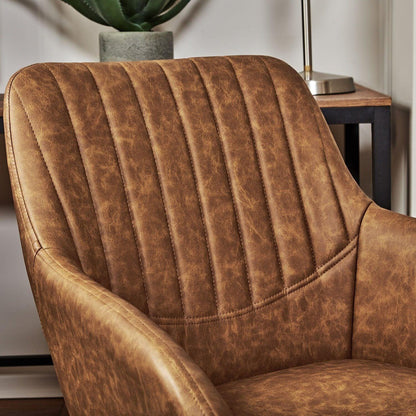 Sheffield corner desk and office chair set – Industrial - tan - Laura James