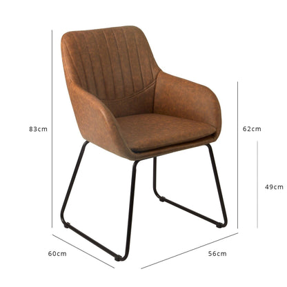 Sheffield Corner Desk - Black/Natural & Sheffield Chair - Brown