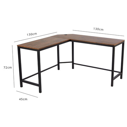 Sheffield Corner Desk - Black/Natural & Sheffield Chair - Brown