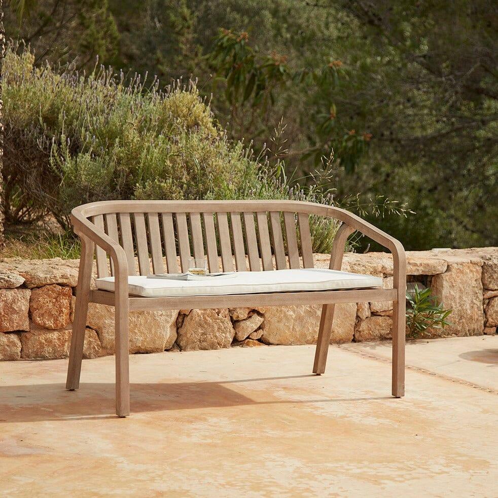Shiro Wooden Garden Bench with Parchment - Laura James