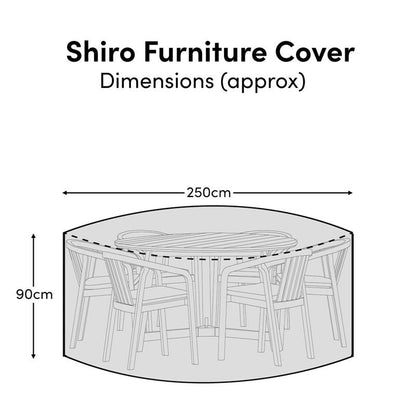 Round Rain Cover 250x250x90cm - Ashby 6 Seater with Ashby or Cove Chairs - Kemble 8 Seater - Shiro 6 Seater with Shiro, Nala or Hali Chairs
